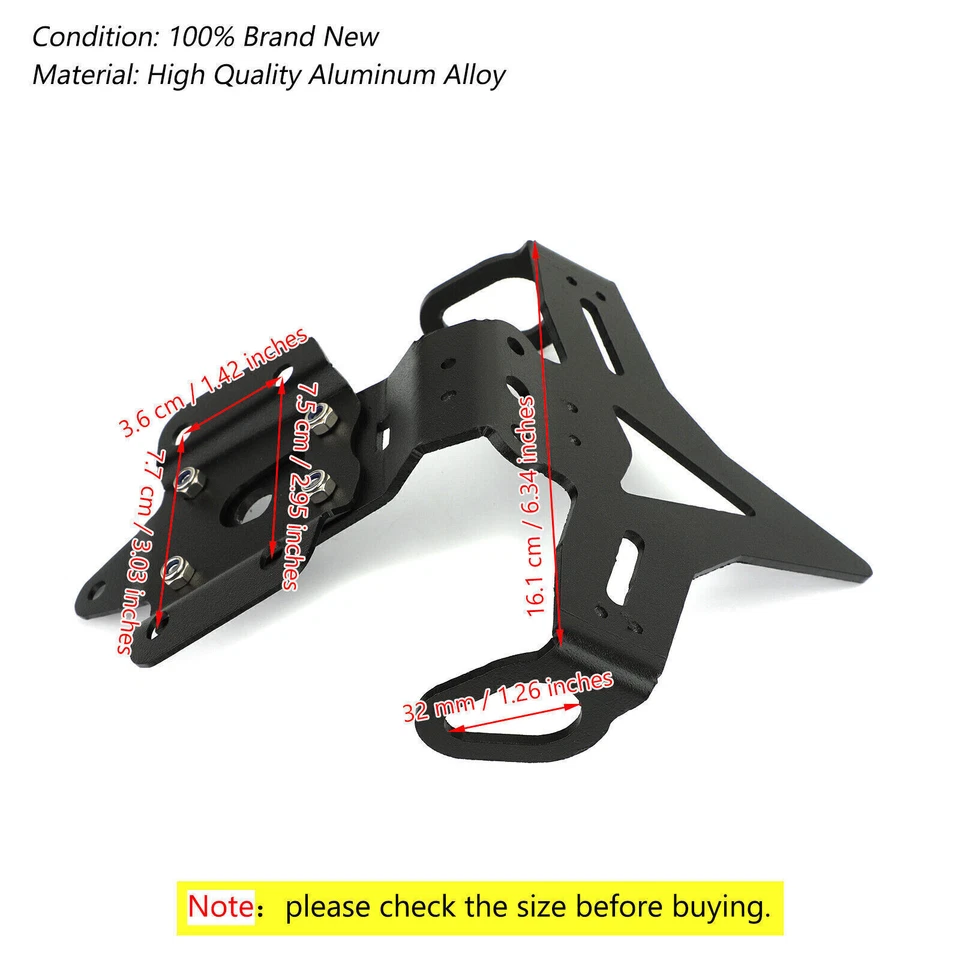 License Plate Holder Bracket Fits YAMAHA MT-07 FZ-07 MT07 FZ07 2014-2018 Foto 3 de 4
