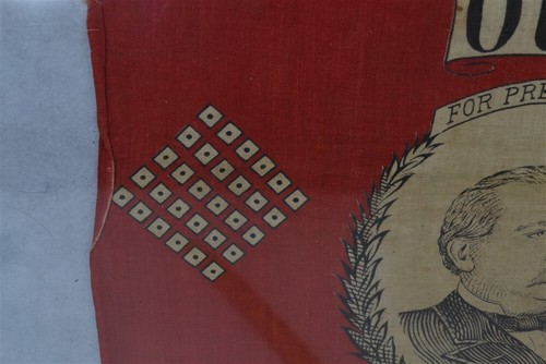 antique Republican 1888 Cleveland/ Thurman red political handkerchief original - Picture 7 of 8