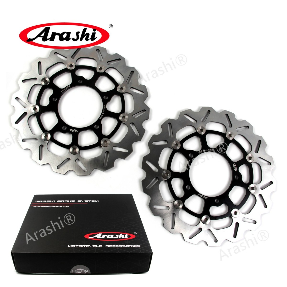 Arashi Front Brake Disc Rotors (Gold) For Suzuki Boulevard M109R 2006-2015 / 2017 - 310mm Floating Rotors, 2pcs