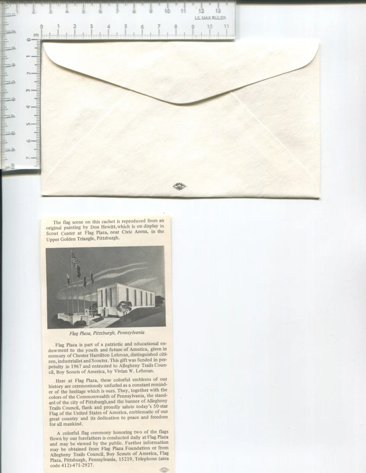 1968 1st day of issue set:10 Historic Flags Sc 134 Boy Scout cachets & inserts - Image 3 of 4