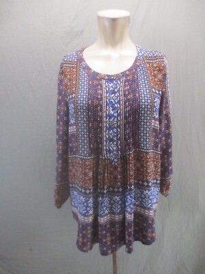 Daniel Rainn Size S Women Paisley Adjustable Sleeve Lightweight Flowy Blouse 659
