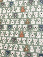 Cute COOL CATS on light Green cotton Fabric per yd sewing / quilting