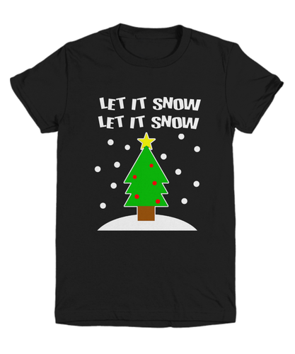 Let It Snow Let It Snow Christmas Tree Kid Youth Holiday T-Shirt | Ugly Xmas Tee - Picture 7 of 16