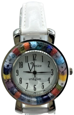 LE GEMME DI VENEZIA Orologio Ring Donna Bianco watch in Vetro di Murano e Antica Murrina Millefiori