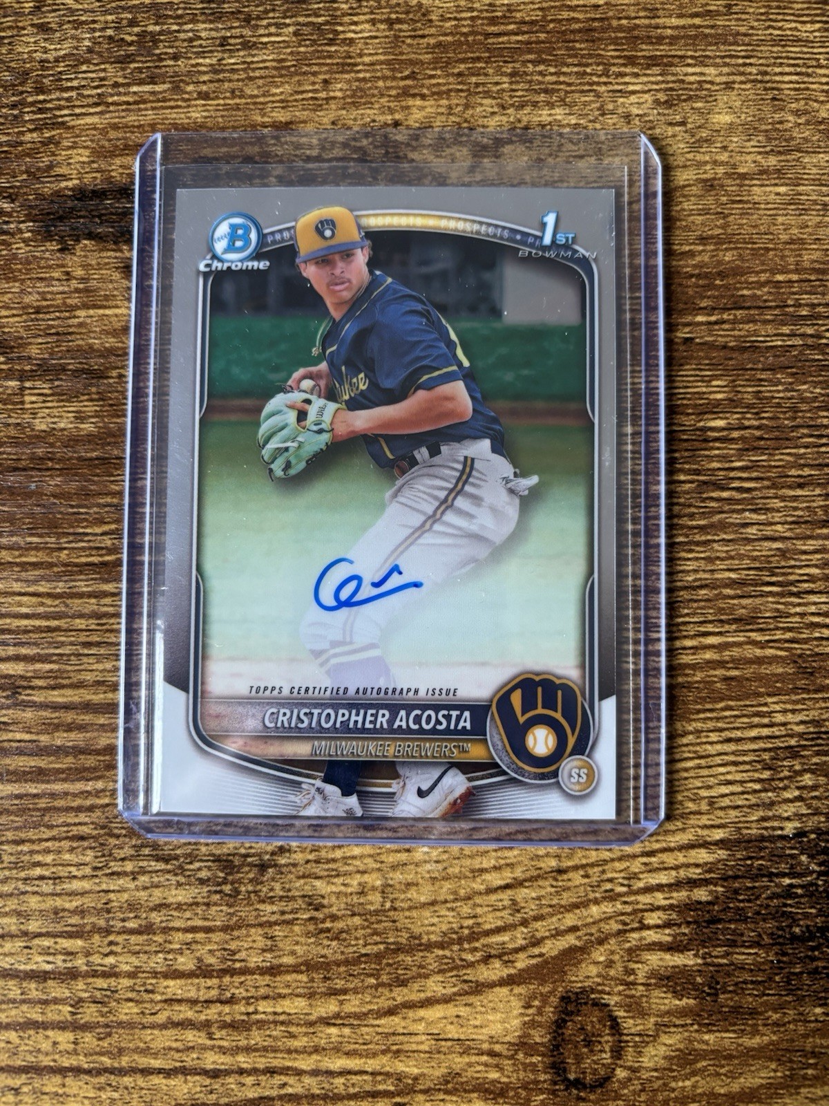 Cristopher Acosta 2025 Bowman Chrome 1st Bowman AUTO #CPACAC Brewers RC