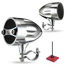 Motorcycle Speakers Motorcycle Bluetooth Speakers Motorcycle Speakers Silver