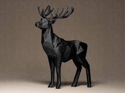 Geometric Deer Figurine | Moderner Hirsch aus geometrischen Formen | Elegante
