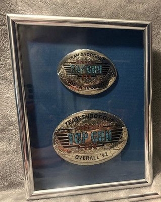 Vintage 1992 PSE Archery **Top Gun ** Champion Trophy Belt Buckle Set