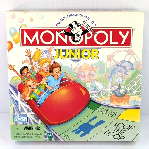 Vintage 1996 Monopoly Junior Board Game Parker Brothers Hasbro 100% COMPLETE