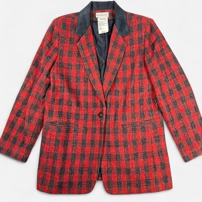Harvé Benard Sport Vintage Wool Blazer Womens 8 Red Velvet