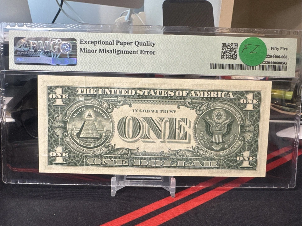 1974 $1 Federal Reserve Note ( I/A Block ) - Misalignment Error - PMG 55 EPQ - Image 2 of 4