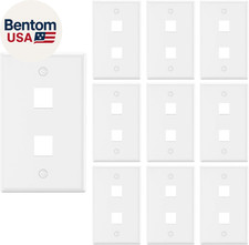 2 Port Keystone Wall Plate UL Listed 10-Pack , Single Gang Wall Plates for RJ45