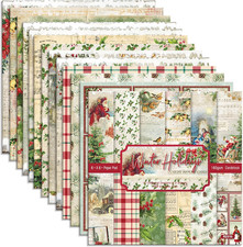 6" X 6" Winter Holiday Theme Christmas Cardstock, 24 Sheets Scrapbooking Supplie