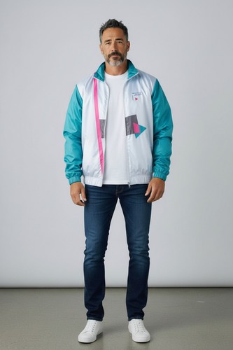 Benotto Jantzen Tracktop Veste Fermeture Éclair Entier Cyclisme Vintage Taille L - Photo 2 sur 12