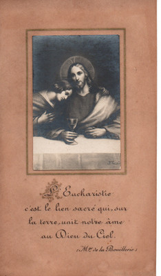 Andachtsbild Zelluloid - Die Eucharistie ist das heilige Band, das auf Erden ein