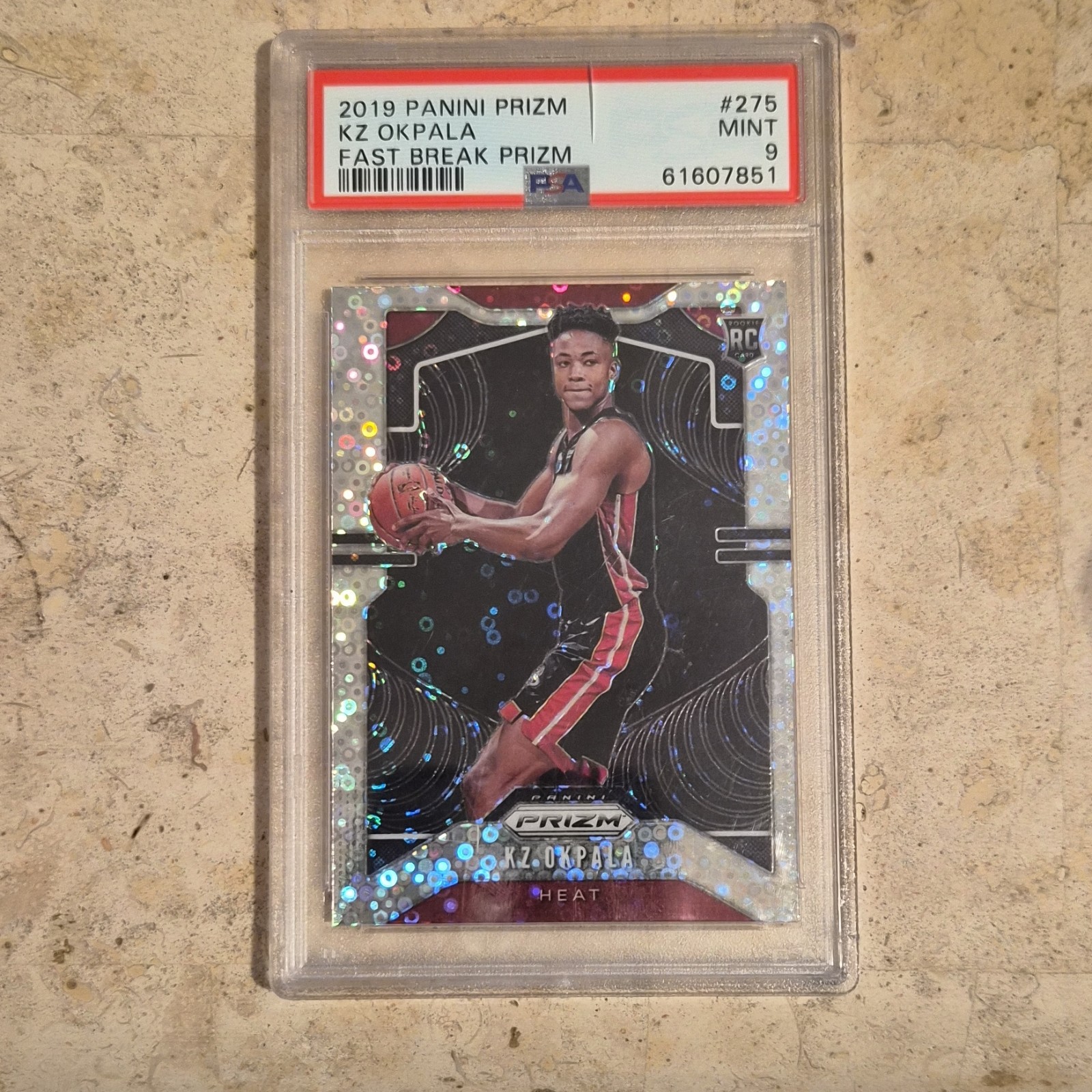 Panini 2019-20 Prizm KZ Okpala #275 Fast Break Prizm Rookie PSA 9 Miami Heat