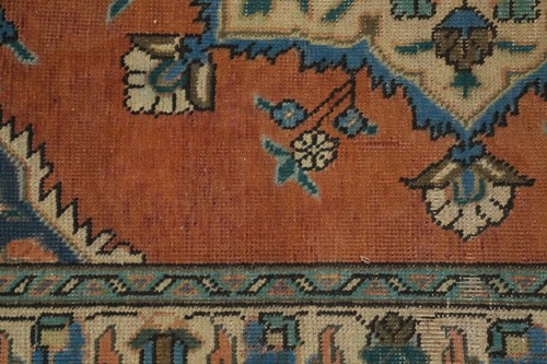 Orange Traditional Wool Medallion Accent Rug 3x5 ft Hand-knotted Carpet - Picture 7 of 12