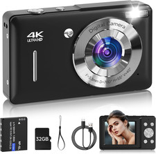 Digital Camera for Kids, FHD 1080P 44MP Point and Shoot Digital Camera with Face