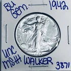 1942 BU UNCIRCULATED WALKING LIBERTY SILVER HALF DOLLAR AUTHENTIC U.S. MINT 3871