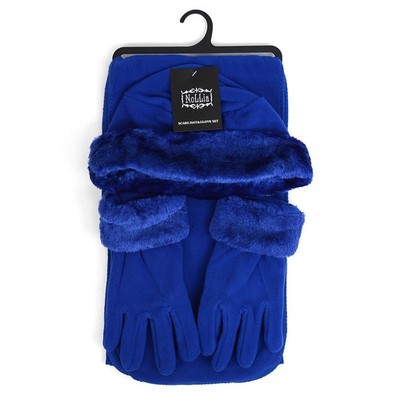 Women Winter Hat Scarf & Gloves 3-Pc Set Faux Fur Trim  display picture 1