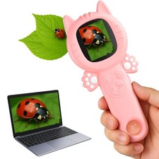 2-in-1 Microscope Camera for Kids Mini Handheld Microscope Supporting Multipl...