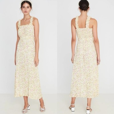 NWT Faithfull The Brand Saint Tropez Midi Dress in Adele Floral Size 8