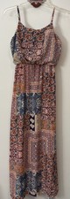 By & By Womens Medium Colorful Sleeveless Long Lined Pullover Maxi Dress! A4528
