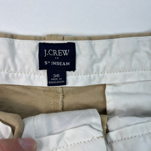 J Crew pantaloncino chino uomo 36 marrone cotone elasticizzato piatto davanti casual cuciture interne 5" - Foto 2 di 5