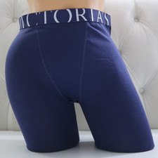 Victoria's Secret Exploded Logo Cotton/Modal Boxer Brief Panty Ink Blue SMLXLXXL