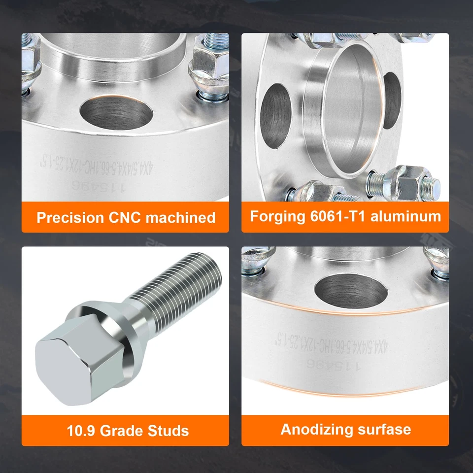 4 piezas espaciadores de rueda centrados en el buje de 1,5" 4x114,3 para Nissan 240SX Altima 1993-1998 Foto 3 de 4