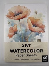 60 Sheets XWT Watercolor Paper 9x12'' 110lb/230gsm Cold Pressed Acid Free