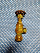 Vintage Brass Shut Off Valve , 3/8 threaded, 3/8 compression 
