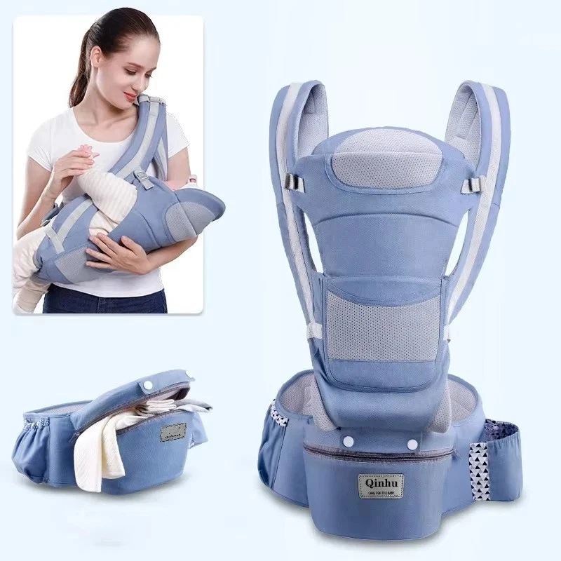 Qinhu Ergonomic Newborn Baby Carrier Backpack Hipseat Sling Wrap Front-Facing