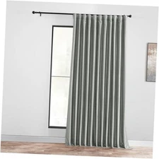  Extra Wide Faux Silk Blackout Curtains 84 84"W x 100"L (Pack of 1) Silver