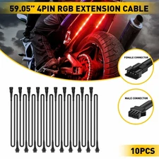 10PCS 4 Pin Extension Wire Cable Connector For LED RGB Strip Rock Lights Glow US