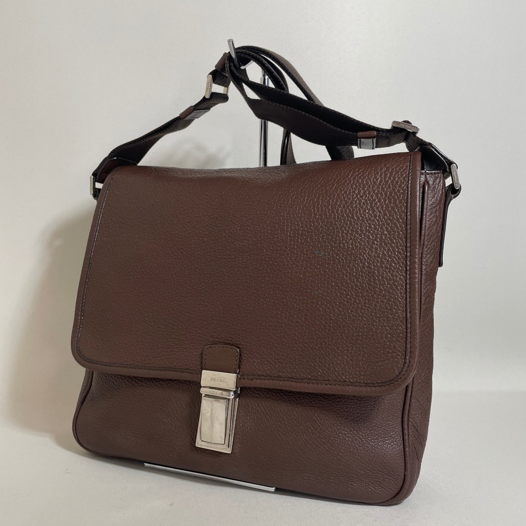 2601 115 PRADA Shoulder Bag Leather Brown