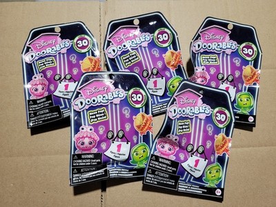 Disney Doorables Neon Pop Collectible Figurine Blind Bags Lot of 5