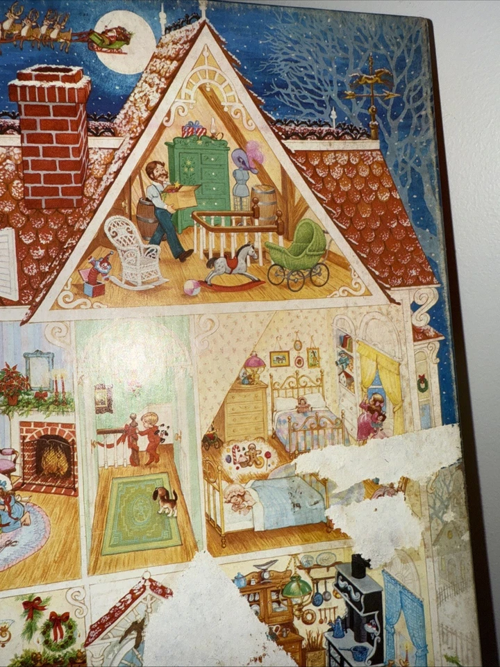 Puzzle di Natale Springbok 1978 vintage La casa di Natale 1000 pezzi raro completo - Immagine 3 di 4