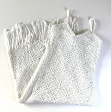 Say What NWT Crocheted Dress Sz M White Long Midi Spaghetti Straps Summer Beachy