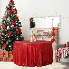 120cm Round Sequin Tablecloth Glitter Sparkling Table Wedding Birthday Christmas
