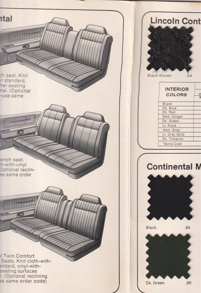 Lincoln 1971 color y tapicería - carpeta de álbum de distribuidor pequeño - raro Foto 3 de 4