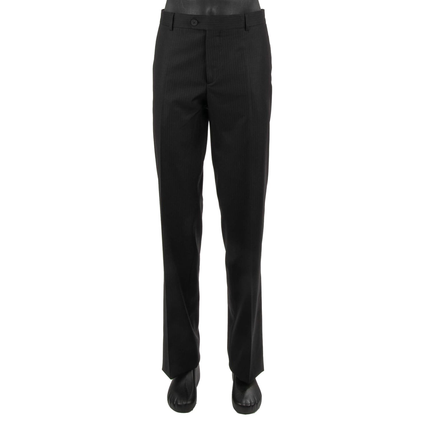 ROBERTO CAVALLI CLASS Slim Fit Dress Trousers Pants Striped Black 54 XL