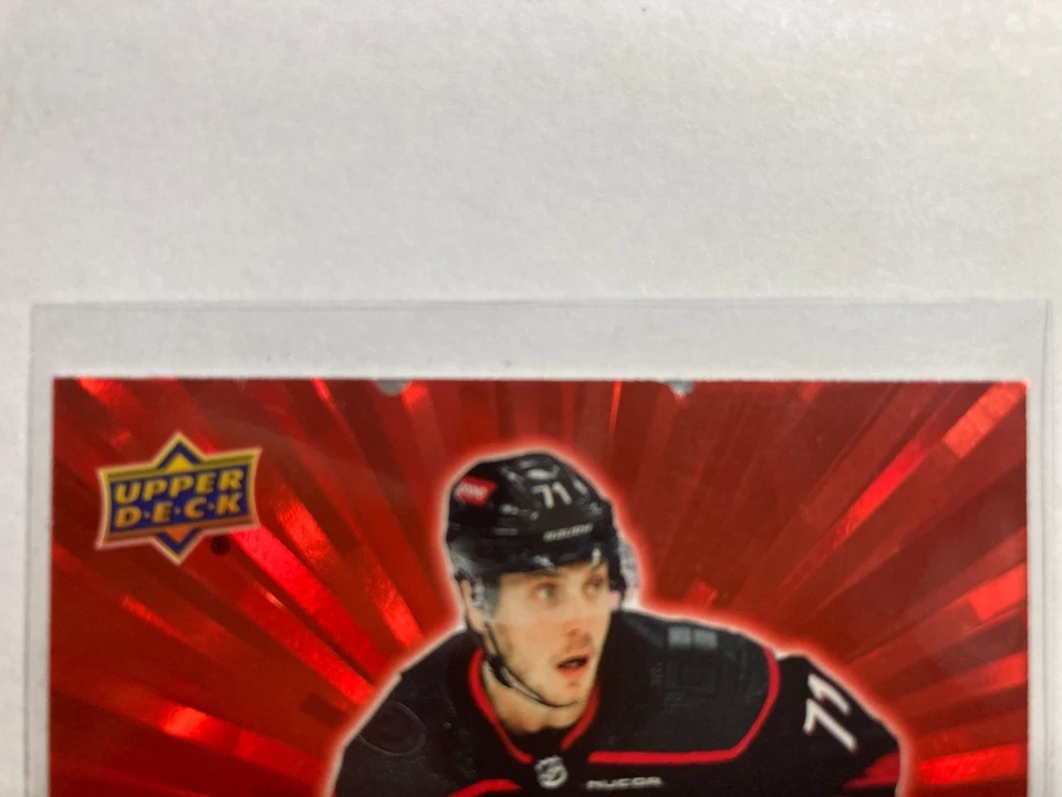2024-25 Upper Deck Outburst Red #40 Jesper Fast 09/25 **SEE TOP EDGE** - Image 3 of 3