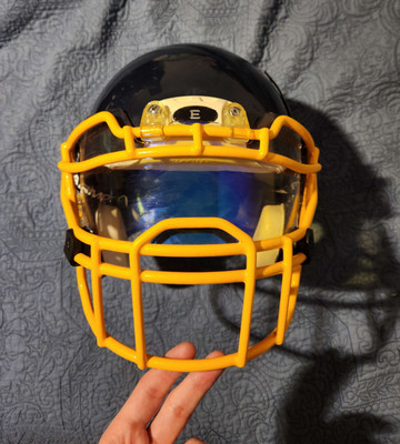 2013 Rawlings Impulse Blue Yellow Football Helmet Youth Medium