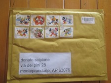 italia 2018 busta affrancata e viaggiata in racc con bolli di topolino