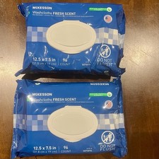 McKesson Best Washcloth Disposable Wipes for Adults 2 Pack 96 Count Per Pack New