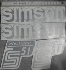 Aufkleber,Simson S51 electronic,S51 Comfort,Silber,transp HG,Tank,Seitendeckel