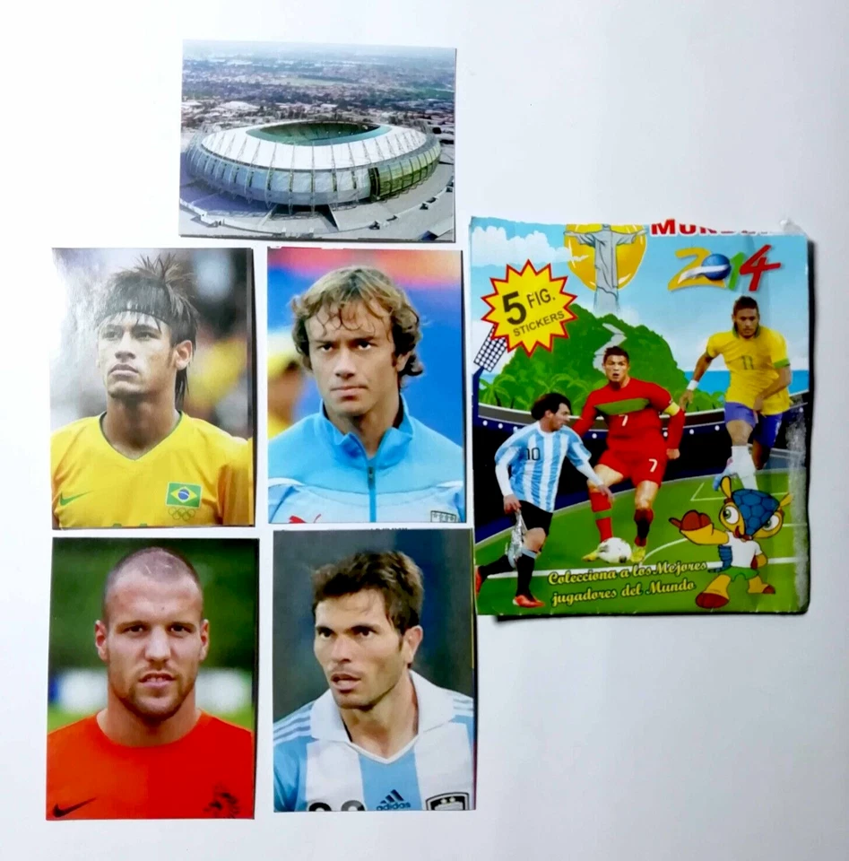 Pegatinas Copa Mundial Brasil 2014 paquete de 24 selladas Messi Neymar CR7 Foto 2 de 3
