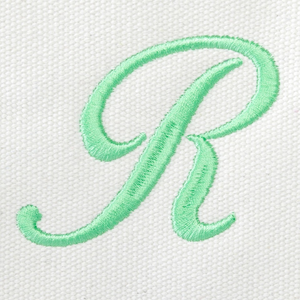 DALIX Women's Custom Monogram Tote Bag - 100% Cotton Canvas, Brown With Letter A-Z Choice