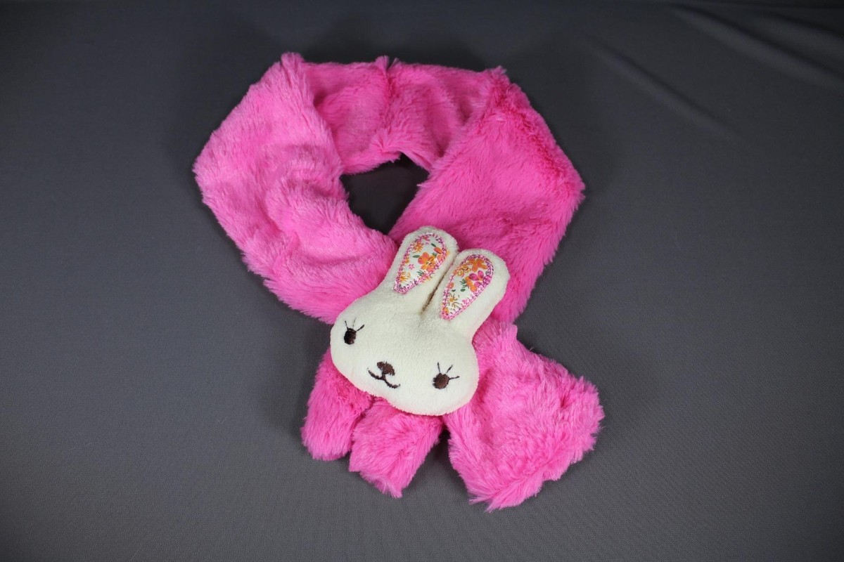 Fuchsia Pink super soft scarf wrap Kids Girls bunny softie